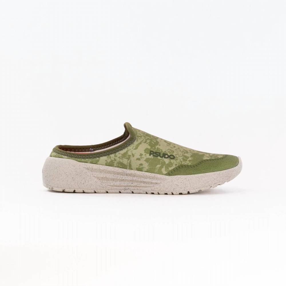 NEW PSUDO women's dune mule shoes in olive leaf